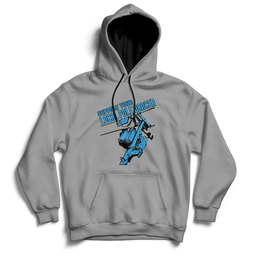 Support Your Local Pole Dancer Lineman Hoodie - Wonder Print Shop