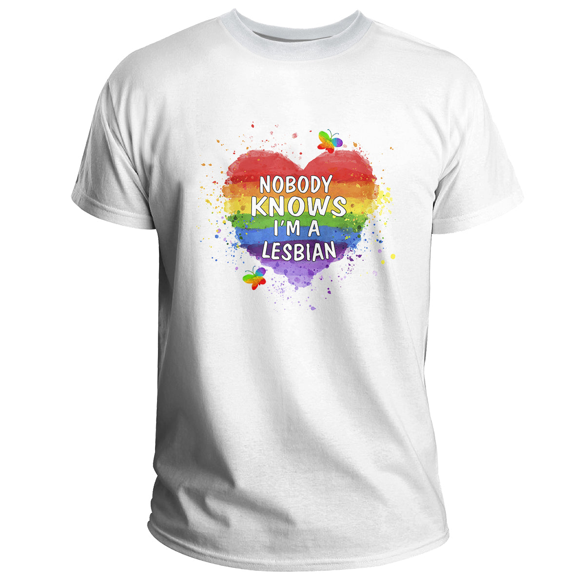 Nobody Knows I'm A Lesbian LGBT Pride Rainbow for Womens, LGBT T Shirt - Wonder Print Shop