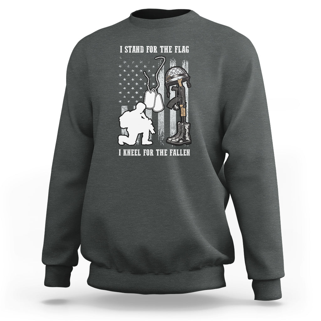 We Stand For the Flag We Kneel For The Fallen US Patriots Sweatshirt - Wonder Print Shop