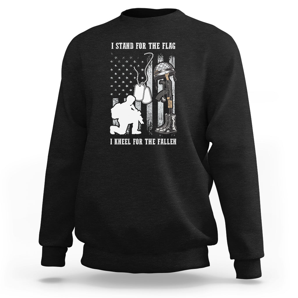 We Stand For the Flag We Kneel For The Fallen US Patriots Sweatshirt - Wonder Print Shop