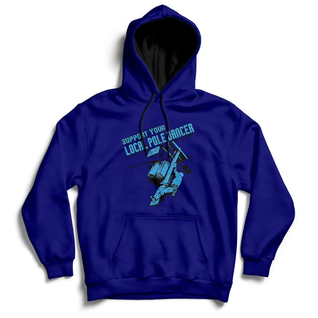 Support Your Local Pole Dancer Lineman Hoodie - Wonder Print Shop