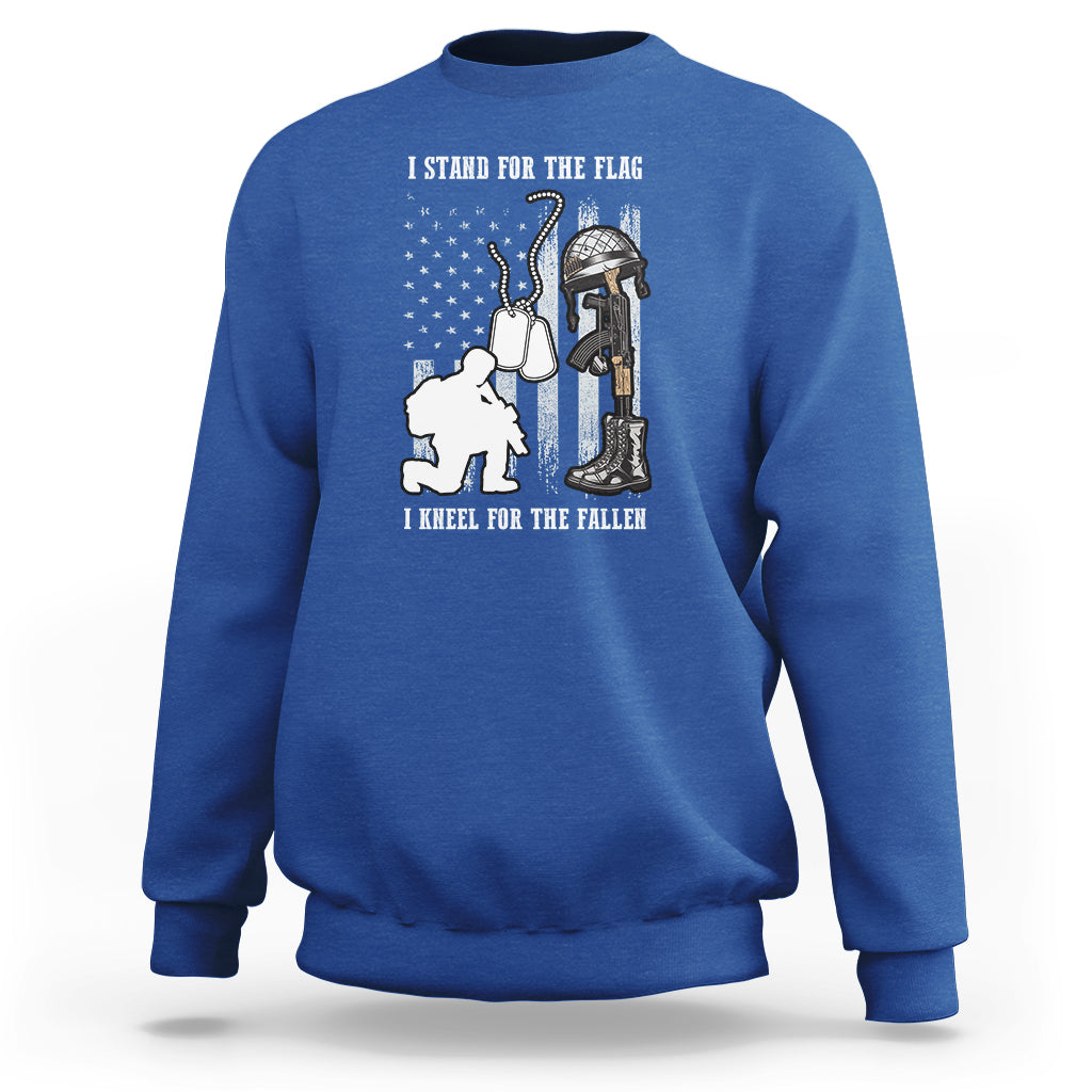 We Stand For the Flag We Kneel For The Fallen US Patriots Sweatshirt - Wonder Print Shop
