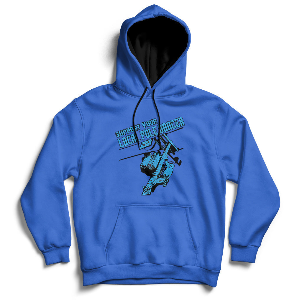 Support Your Local Pole Dancer Lineman Hoodie - Wonder Print Shop