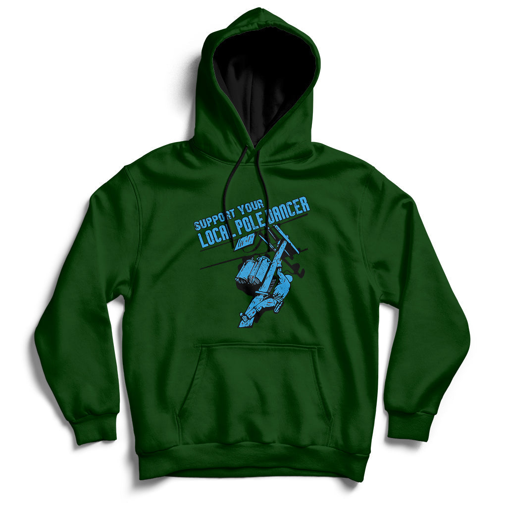 Support Your Local Pole Dancer Lineman Hoodie - Wonder Print Shop