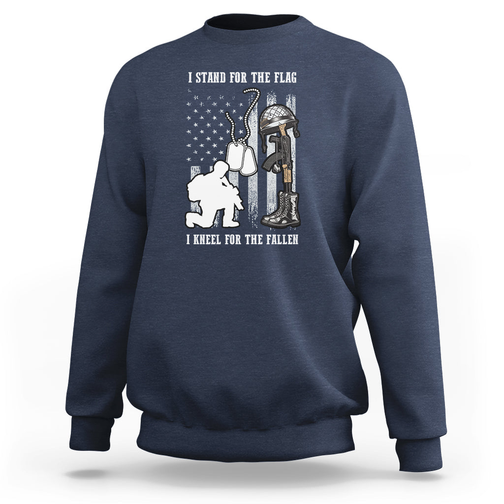 We Stand For the Flag We Kneel For The Fallen US Patriots Sweatshirt - Wonder Print Shop