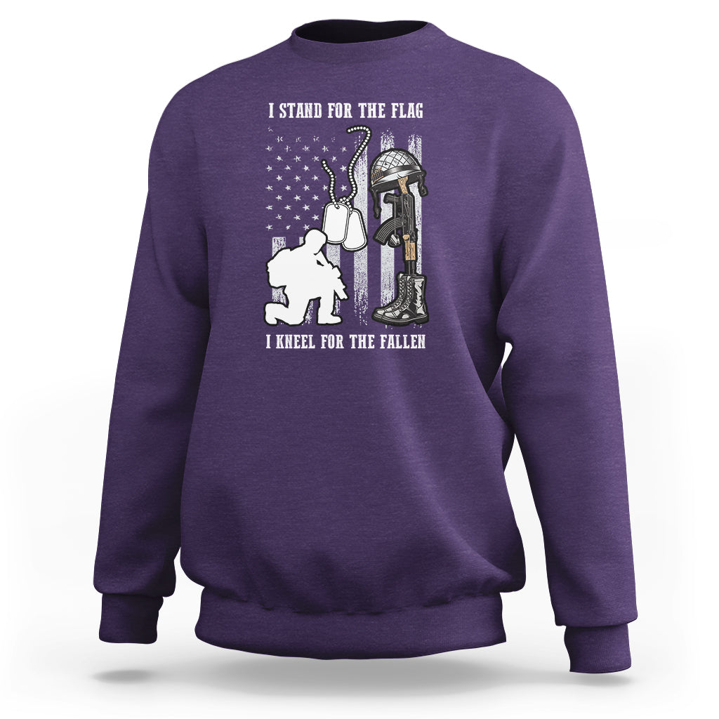 We Stand For the Flag We Kneel For The Fallen US Patriots Sweatshirt - Wonder Print Shop