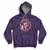 Messy Bun Skeleton No Valetine No Problem Anti Valentines Hoodie - Wonder Print Shop