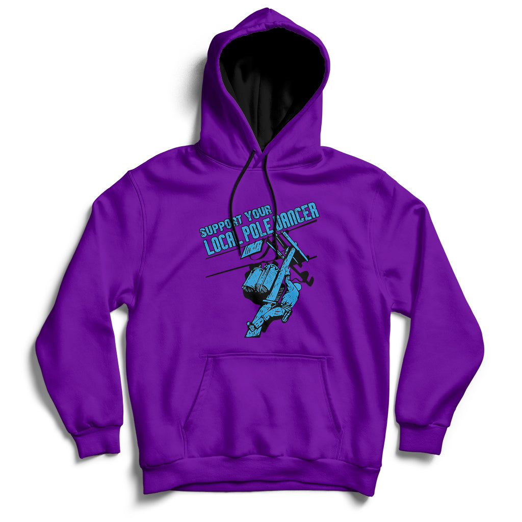 Support Your Local Pole Dancer Lineman Hoodie - Wonder Print Shop