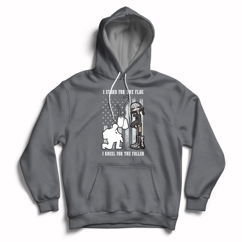 We Stand For the Flag We Kneel For The Fallen US Patriots Hoodie - Wonder Print Shop