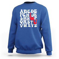 Alphabet Abc I Love You Valentines Day Heart Gifts Sweatshirt - Wonder Print Shop