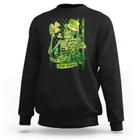 Stuck Between IDK IDC And IDGAF St Patrick's Day Green Flag Skull Skeleton Sweatshirt - Wonder Print Shop