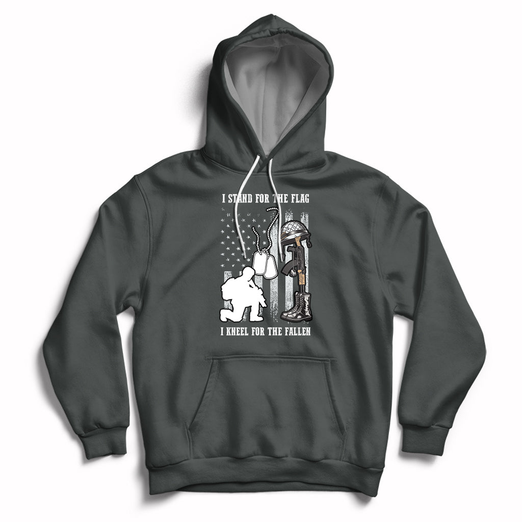 We Stand For the Flag We Kneel For The Fallen US Patriots Hoodie - Wonder Print Shop