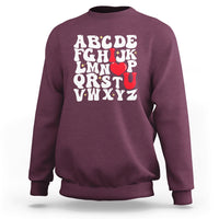 Alphabet Abc I Love You Valentines Day Heart Gifts Sweatshirt - Wonder Print Shop