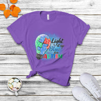 Light Up Blue Autism Awareness Autistic Include Support T Shirt - Wonder Print Shop