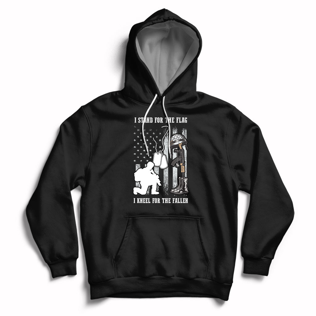 We Stand For the Flag We Kneel For The Fallen US Patriots Hoodie - Wonder Print Shop