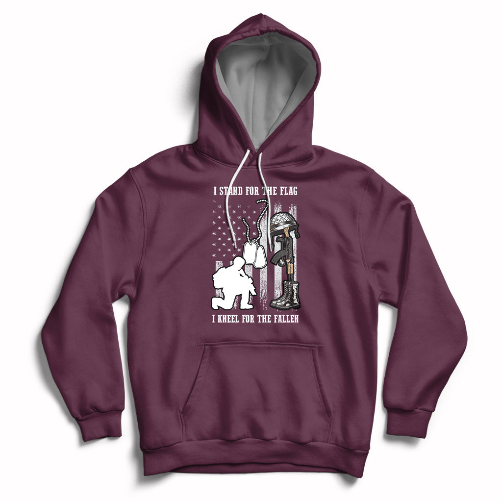 We Stand For the Flag We Kneel For The Fallen US Patriots Hoodie - Wonder Print Shop