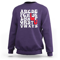 Alphabet Abc I Love You Valentines Day Heart Gifts Sweatshirt - Wonder Print Shop