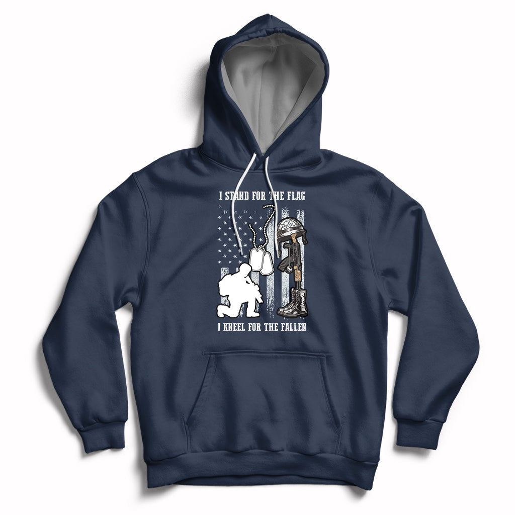 We Stand For the Flag We Kneel For The Fallen US Patriots Hoodie - Wonder Print Shop
