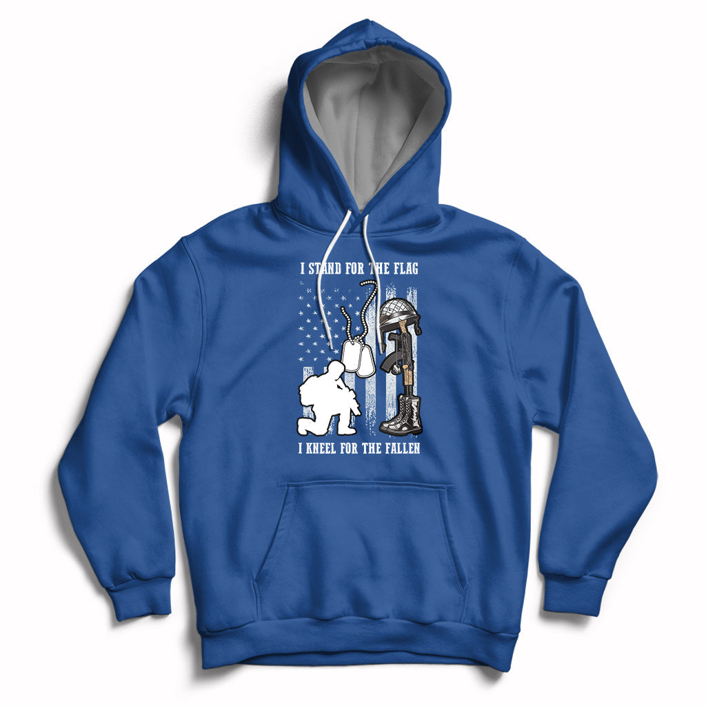 We Stand For the Flag We Kneel For The Fallen US Patriots Hoodie - Wonder Print Shop