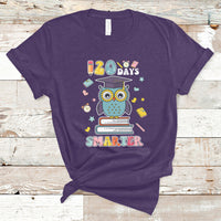 120 Days Smarter Happy 120 Days Of School Graduate Owl Students T Shirt - Wonder Print Shop