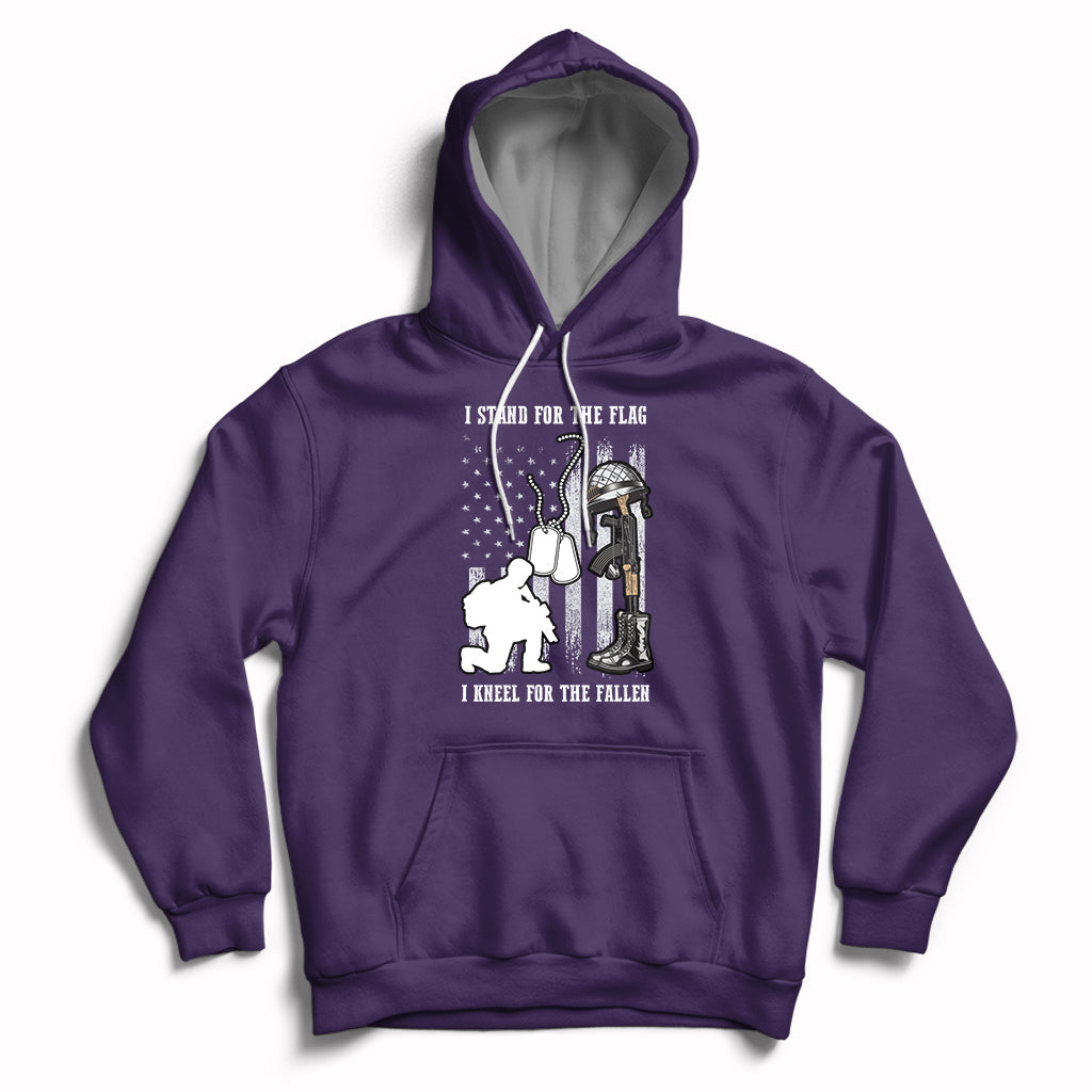 We Stand For the Flag We Kneel For The Fallen US Patriots Hoodie - Wonder Print Shop