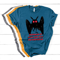 Mothman Is Real And He's My Boyfriends Funny Mothman Meme T Shirt - Wonder Print Shop