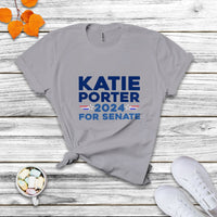 Katie Porter 2024 For US Senate California Democrat Senator - Blue T Shirt - Wonder Print Shop