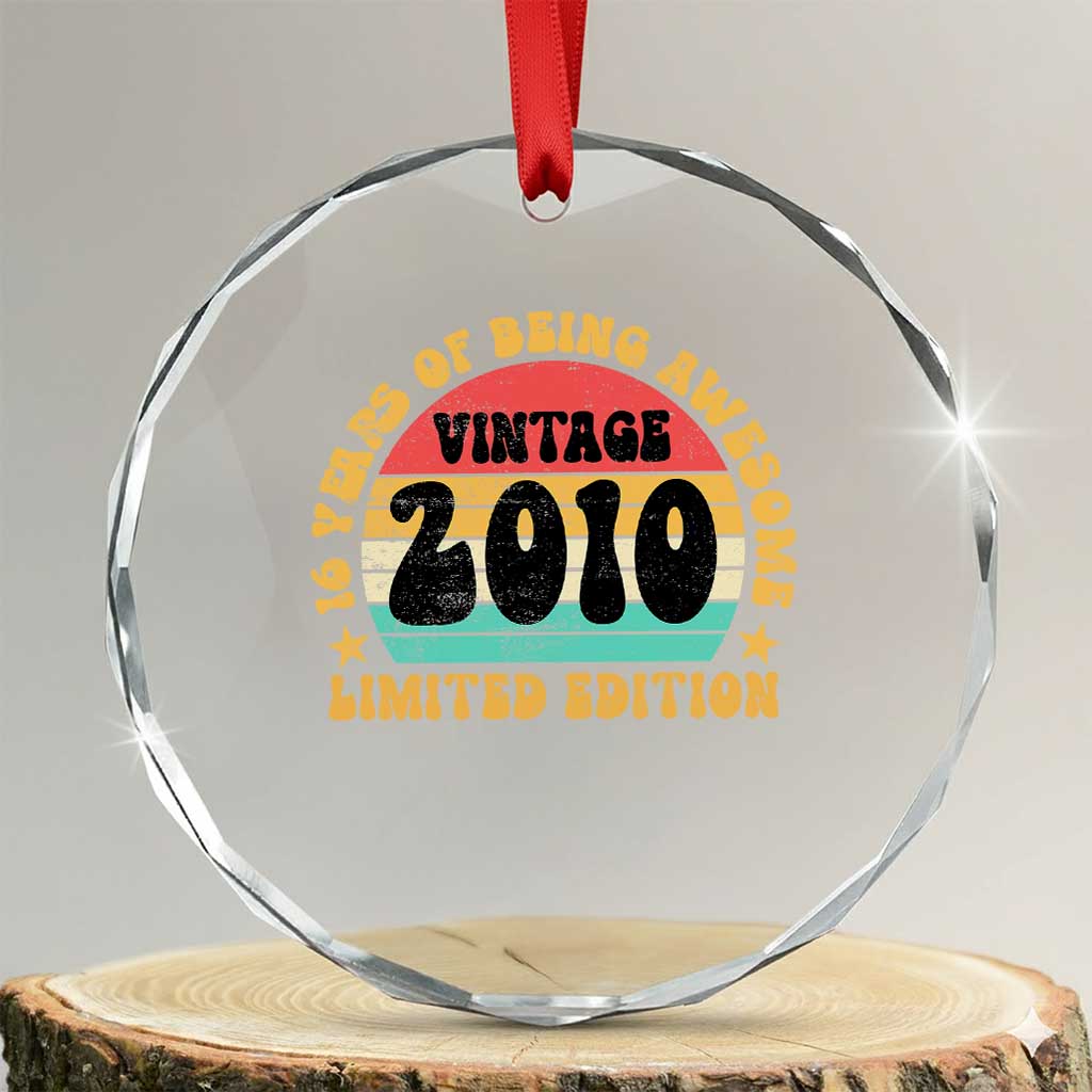 16th Birthday Crystal Glass Ornament Vintage 16yr 2010 Limited Edition 16 Year Old Gift