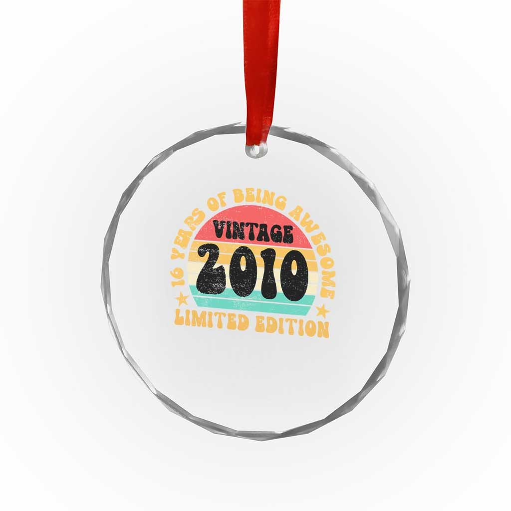 16th Birthday Crystal Glass Ornament Vintage 16yr 2010 Limited Edition 16 Year Old Gift