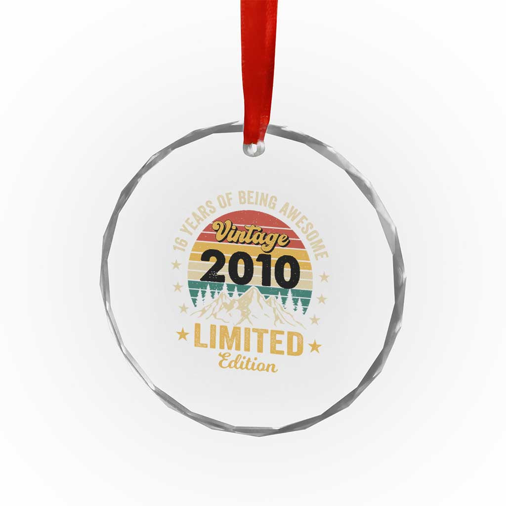 16th Birthday Crystal Glass Ornament Vintage 2010 Limited Edition Retro 16 Years Of Being Awesome Mountain