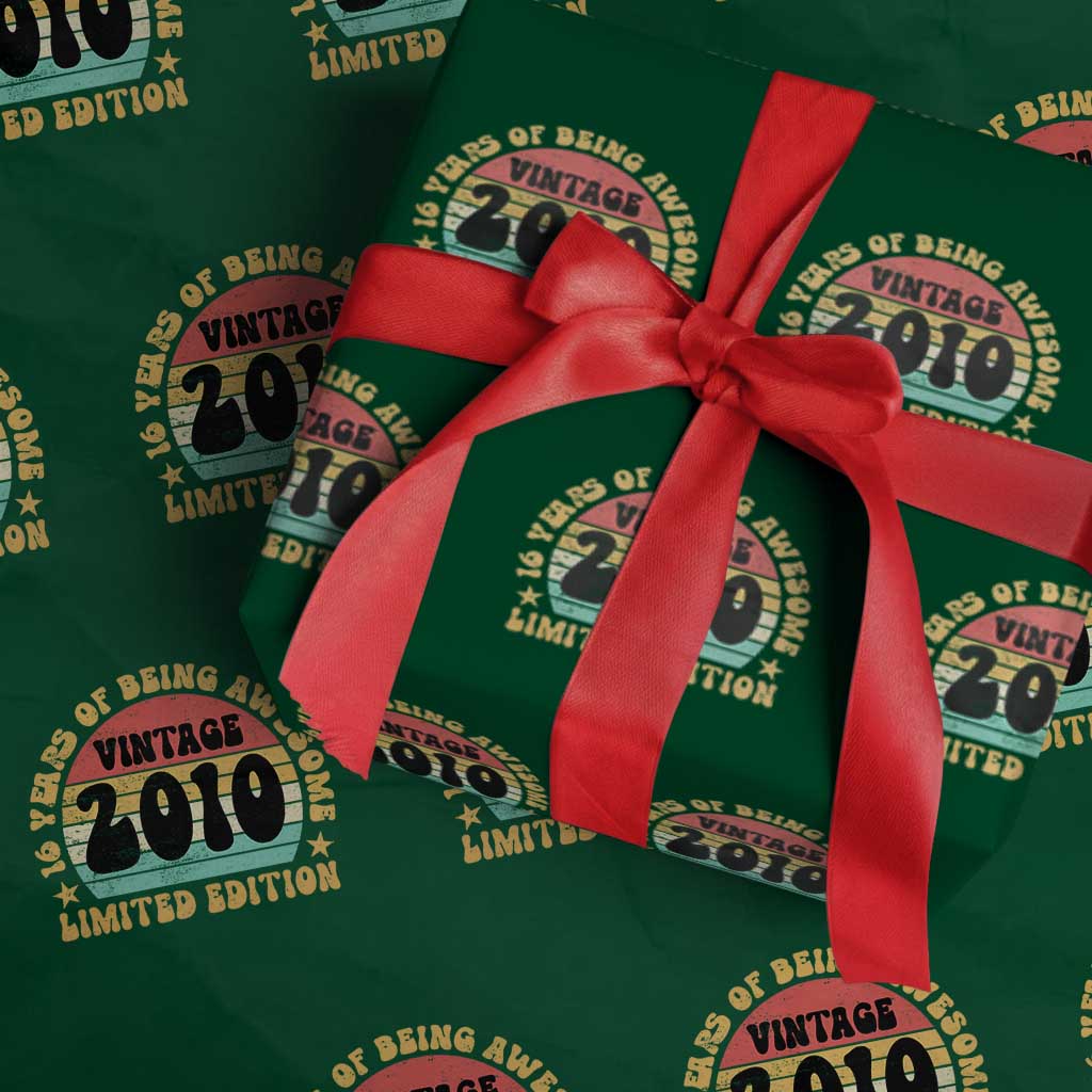 16th Birthday Wrapping Paper Roll Vintage 16yr 2010 Limited Edition 16 Year Old Gift
