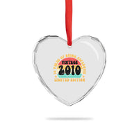 16th Birthday Heart Crystal Glass Ornament Vintage 16yr 2010 Limited Edition 16 Year Old Gift