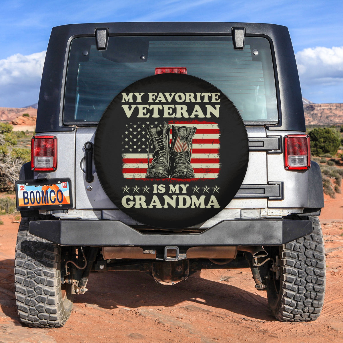 4th Of July Tire Covers - US Independence Day My Favorite Veteran Is My Grandma Spare Tire Cover NO.69 LT8 - Wonder Print Shop