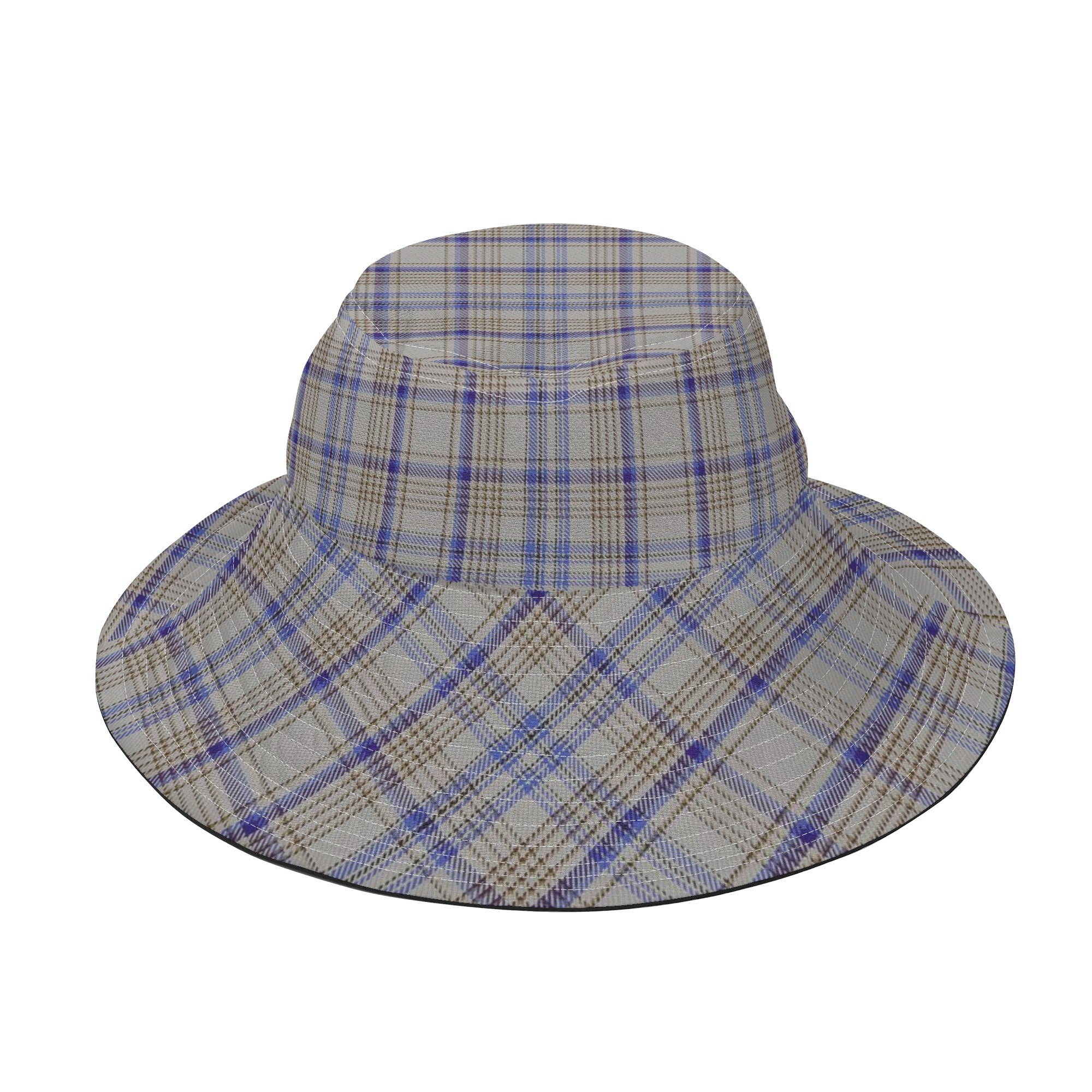Handwriting Tartan Bucket Hat, Scottish Tartan Plaid Fisherman Bucket Hat K23