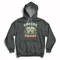 Retro Cheers Fuckers St Patrick's Day Mens Womens Beer Drinking Beer Mugs Hoodie - Wonder Print Shop