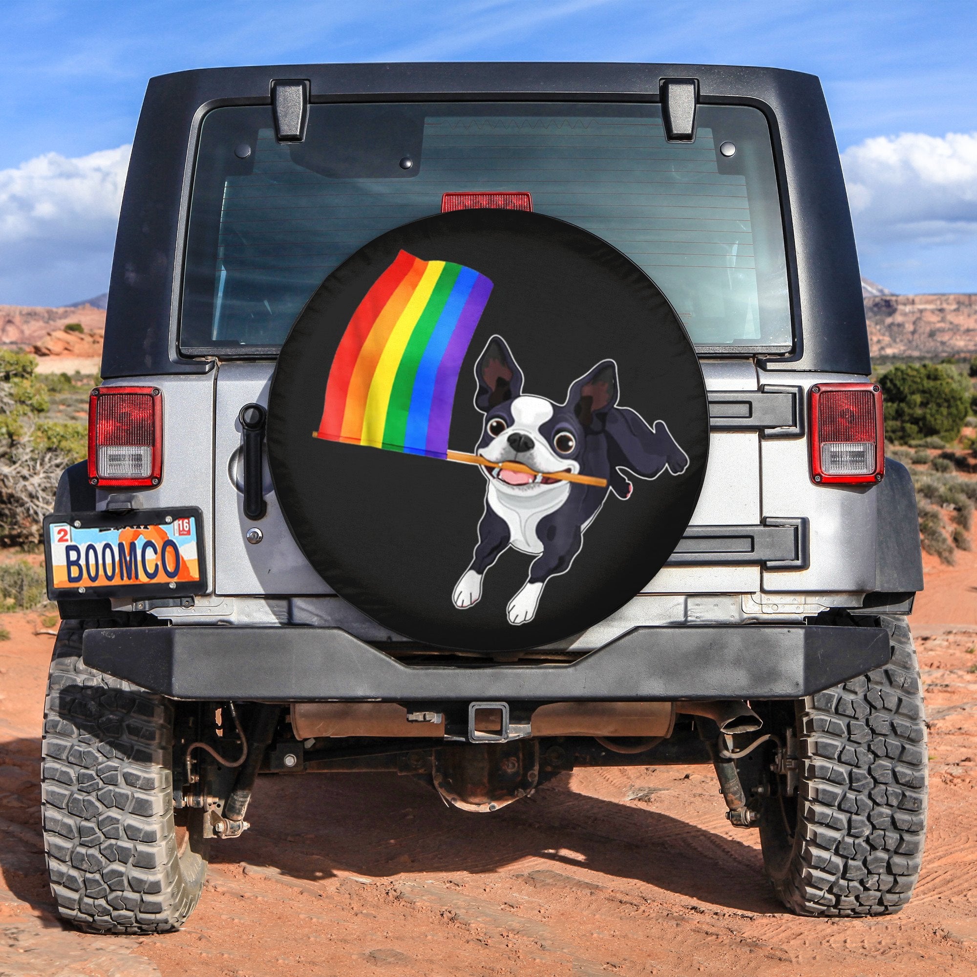 LGBT Tire Covers - Boston Terrier Pride Spare Tire Cover NO.111 LT8 - Wonder Print Shop