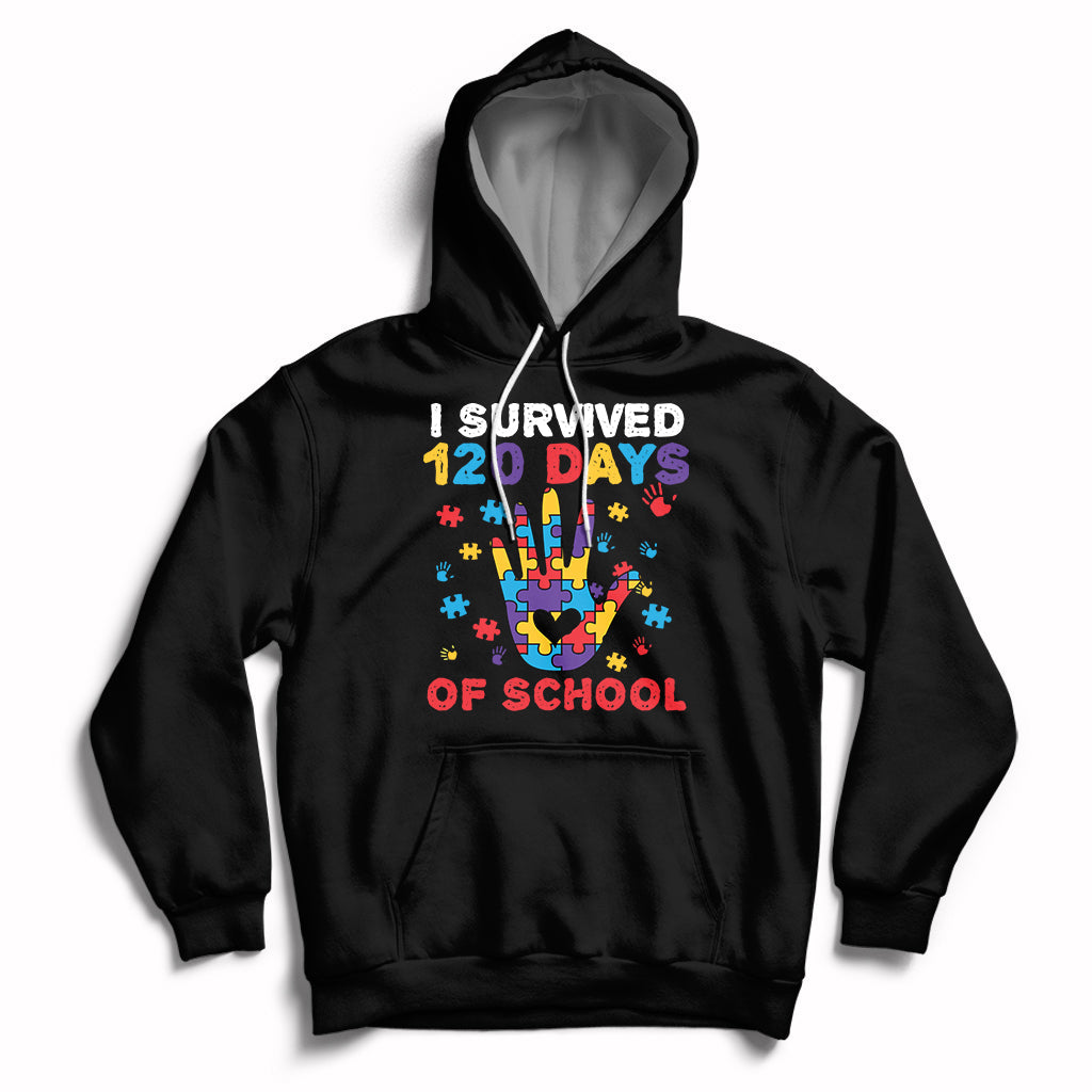 I Survived Of School Funny 120 Days Survivor Students Teachers Hoodie - Wonder Print Shop