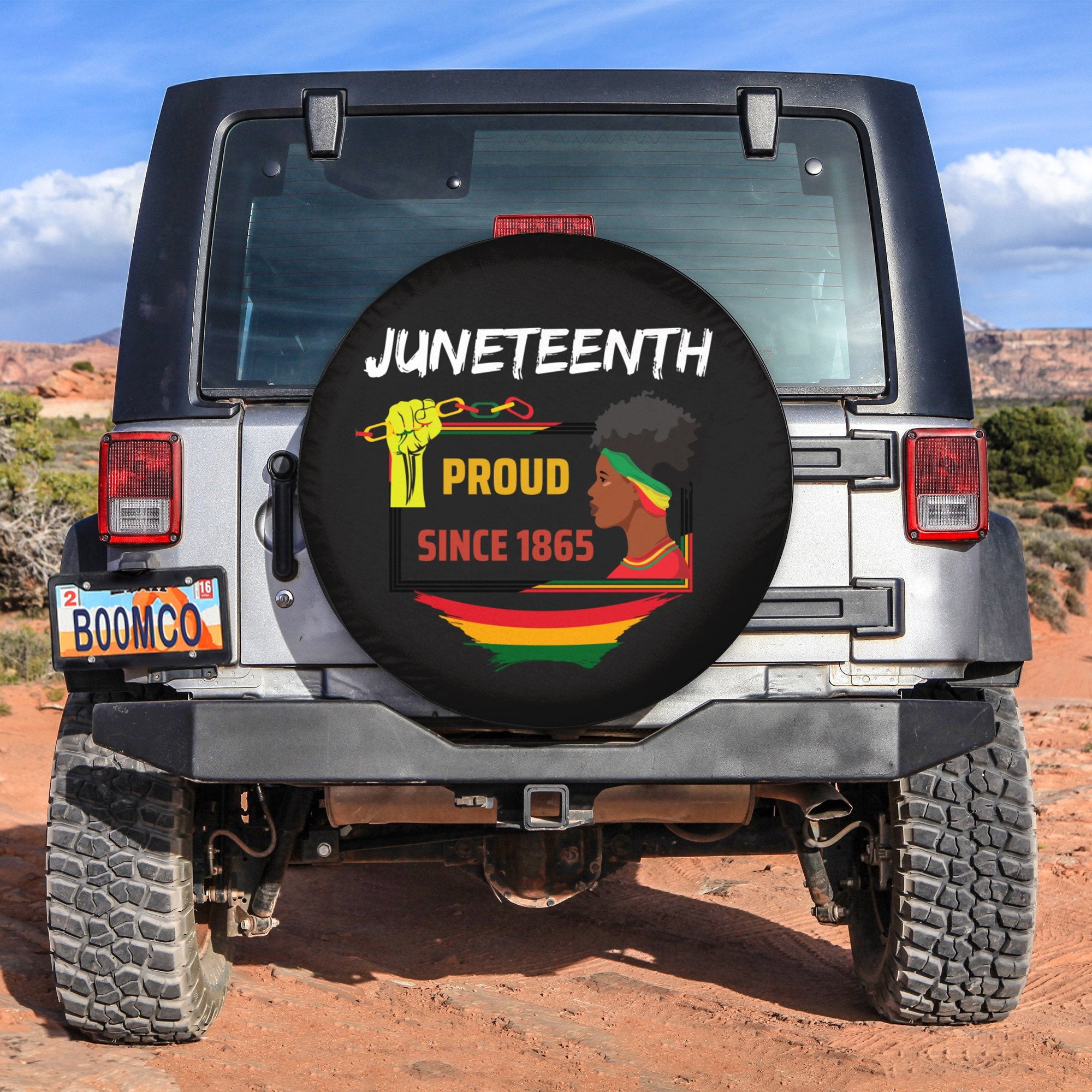 African Tire Covers - Juneteenth Spare Tire Cover Proud Since 1865 NO.176 LT8 - Wonder Print Shop