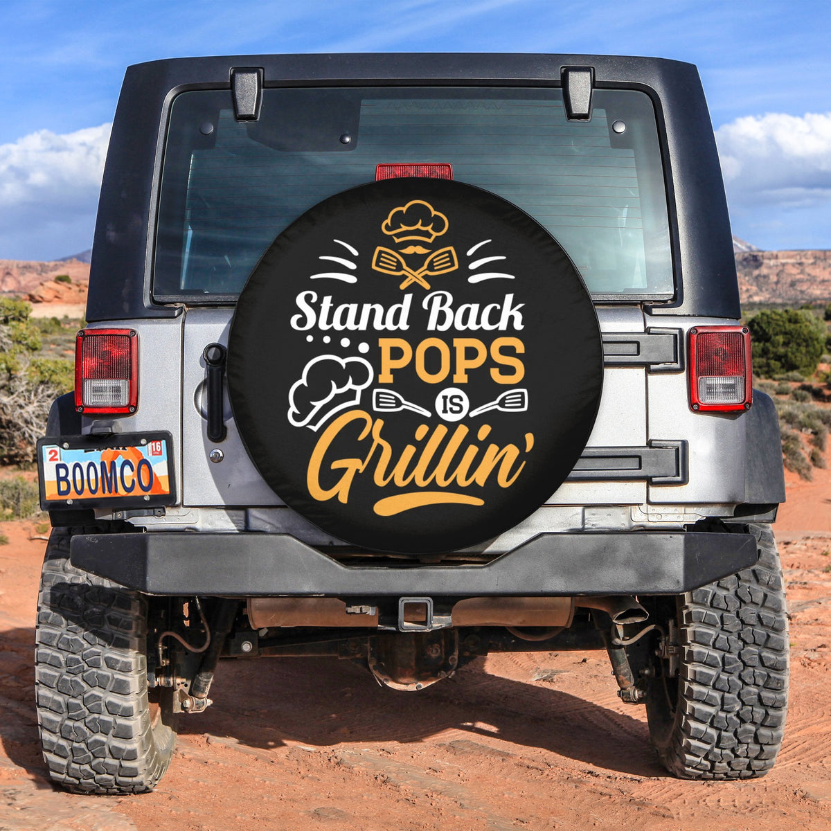 Father's Day Tire Covers - Stand Back Pops Is Grilling Spare Tire Cover NO.177 LT8 - Wonder Print Shop