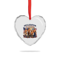 1776 America Declaration Daddies Patriotic Heart Crystal Glass Ornament Funny Buff Founding Fathers Muscular Patriots