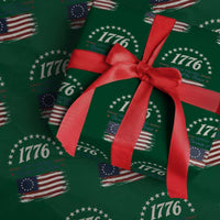1776 Land of the Free Distressed Arch Graphic Wrapping Paper Roll Vintage Betsy Ross American Flag Stars Retro Patriotic