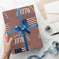 1776 Land of the Free Distressed Arch Graphic Wrapping Paper Roll Vintage Betsy Ross American Flag Stars Retro Patriotic