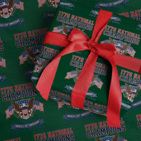 1776 National Champions 250th Anniversary USA Wrapping Paper Roll Land Of The Free Home Of The Brave
