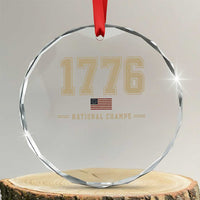 1776 National Champs 250th Anniversary USA 4th of July Crystal Glass Ornament