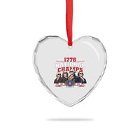 1776 National Champs Est 1776 Vintage Seal Heart Crystal Glass Ornament Funny Cool Sunglasses Presidents and Founding Fathers Sports Style Patriotic