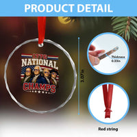 1776 National Champs Founding Father Crystal Glass Ornament Funny 4th of July Patriotic