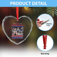 1776 National Champs Heart Crystal Glass Ornament Funny Founding Father USA 250th Anniversary