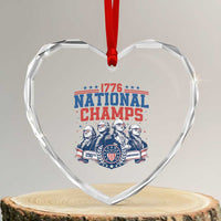 1776 National Champs Heart Crystal Glass Ornament Funny Founding Fathers Sunglasses Patriotic 4th of July