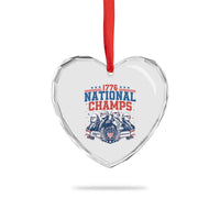 1776 National Champs Heart Crystal Glass Ornament Funny Founding Fathers Sunglasses Patriotic 4th of July