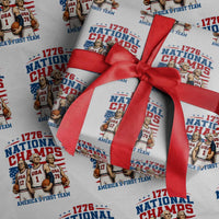 1776 National Champs Wrapping Paper Roll Patriotic Founding Fathers Basketball Undefeated America